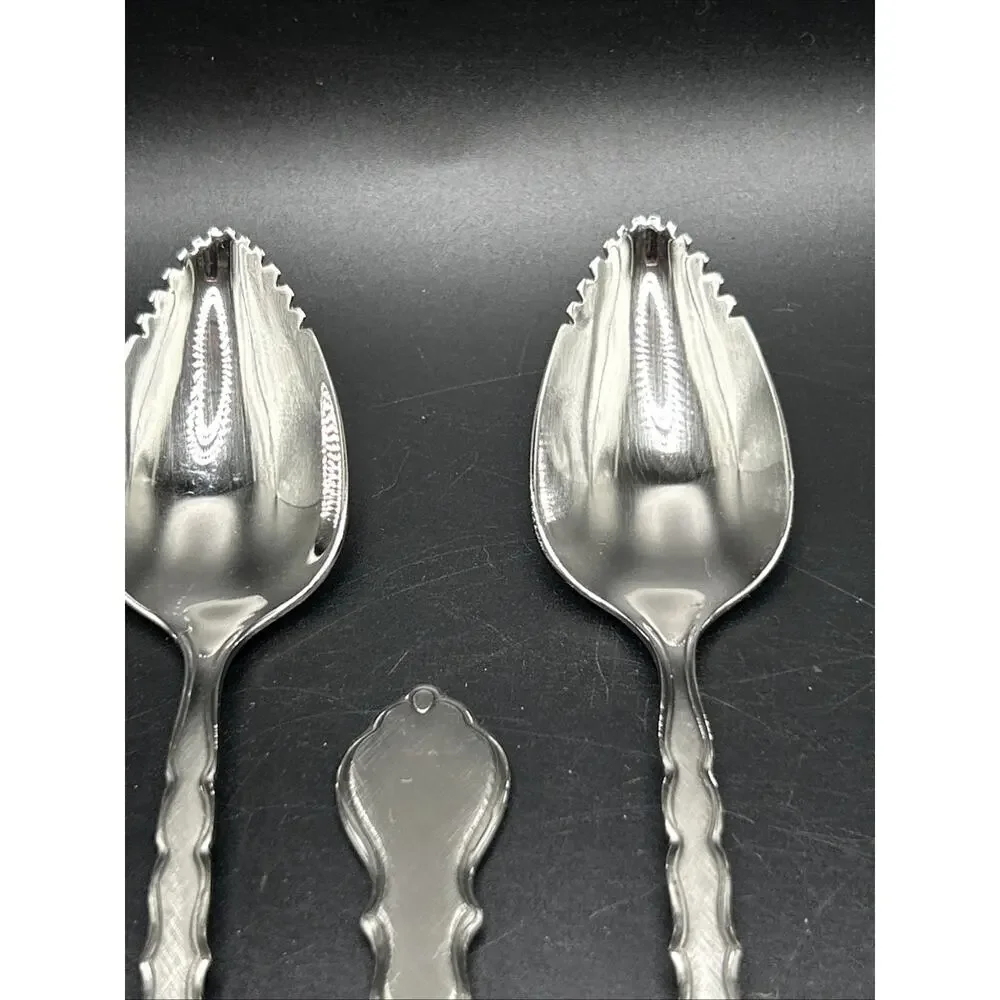 Oneida Community Cello Stainless Flatware Lot 8 Grapefruit Spoons brushed finish